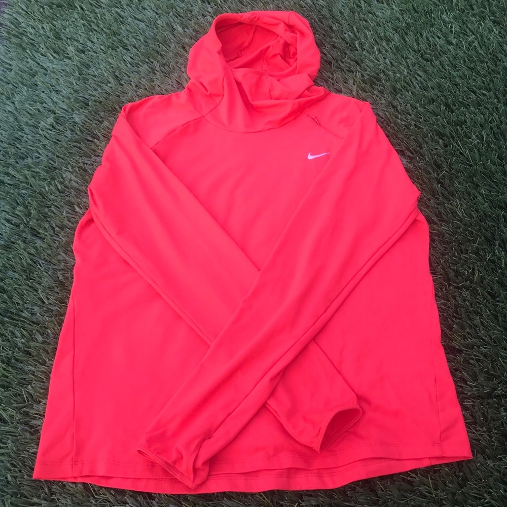 Nike Dry Fit Element Women's Running Hoodie Coral Size XL